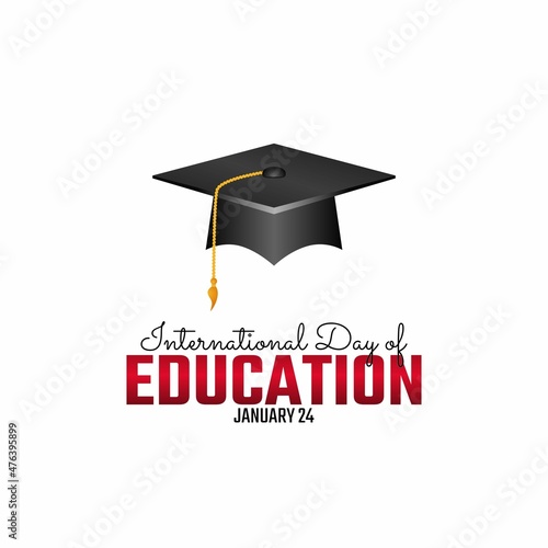 vector graphic of international day of education good for international day of education celebration. flat design. flyer design.flat illustration.
