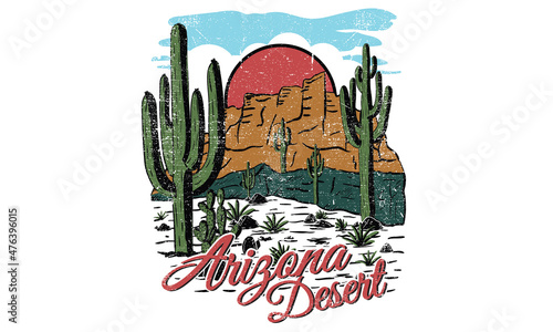 Cactus and mountain vector print design for men, women, girls and others.