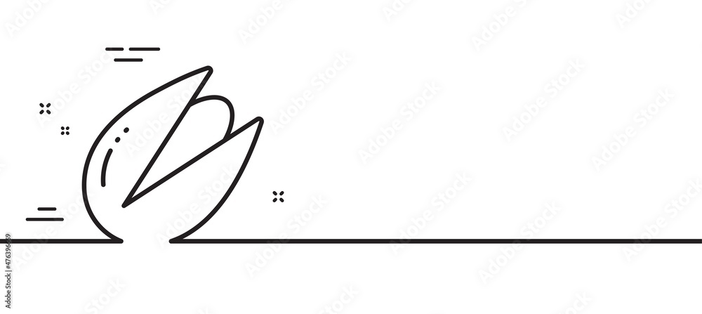 Pistachio nut line icon. Tasty nuts sign. Vegan food symbol. Minimal line illustration background. Pistachio nut line icon pattern banner. White web template concept. Vector