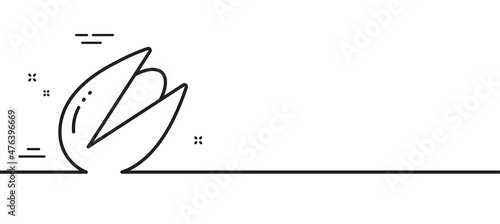 Pistachio nut line icon. Tasty nuts sign. Vegan food symbol. Minimal line illustration background. Pistachio nut line icon pattern banner. White web template concept. Vector