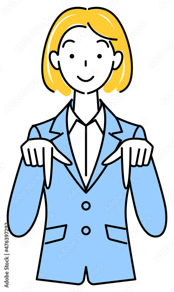 笑顔で下の方向を指で指しているスーツ姿の可愛いい女性 ビジネスパーソン イラスト ベクター
A pretty woman in a suit, smiling and pointing downward with her finger. Business person illustration vector 笑顔で下の方向を指で指しているスーツ姿の可愛いい女性 ビジネスパーソン イラスト ベクター
A pretty woman in a suit, smiling and pointing downward with her finger. Business person illustration vector
