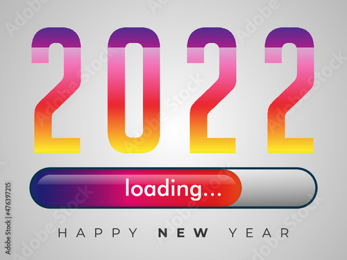 Colorful 2022 with loading bar new year celebration