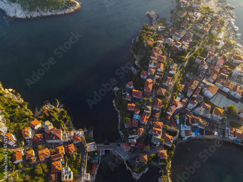 Sunset Time in the Amasra Coast Drone Photo, Amasra Bartin, Turkey photo