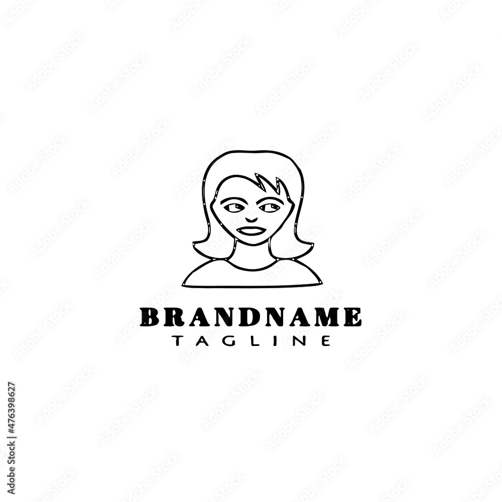 woman with problem skin logo cartoon icon design template black isolated vector illustration woman with problem skin logo cartoon icon design template black isolated vector illustration