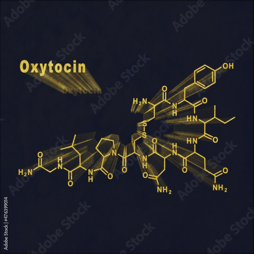 Oxytocin Hormone Structural chemical formula photo