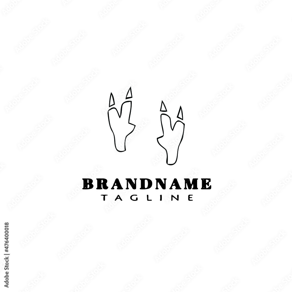 dinosaur footprint logo cartoon icon design template black isolated vector illustration