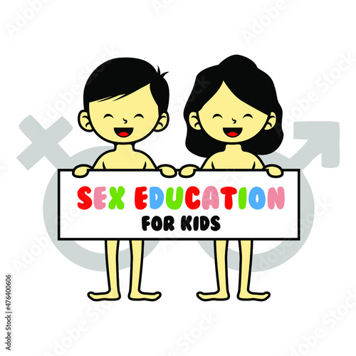 Vector Illustration Sex Education For Kids Cartoon Flat Design - Vector	