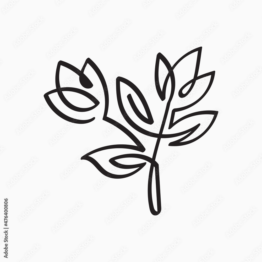 Elegant One Line Flower logo