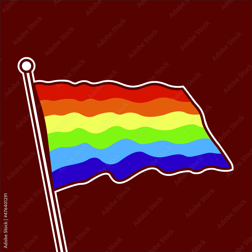 vector illustration rainbow waving flag movement lgbt icon. Symbol of ...