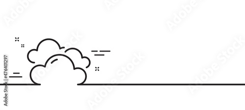 Cloudy weather line icon. Clouds sign. Sky symbol. Minimal line illustration background. Cloudy weather line icon pattern banner. White web template concept. Vector