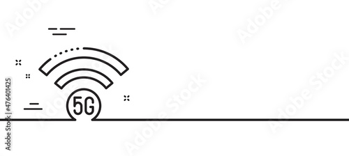 5g wi-fi technology line icon. Wifi wireless network sign. Mobile internet symbol. Minimal line illustration background. 5g wifi line icon pattern banner. White web template concept. Vector