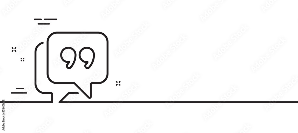 Quote bubble line icon. Chat comment sign. Speech bubble symbol. Minimal line illustration background. Quote bubble line icon pattern banner. White web template concept. Vector - obrazy, fototapety, plakaty 