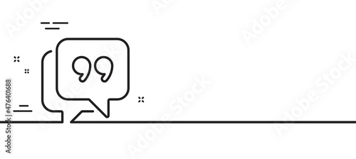 Quote bubble line icon. Chat comment sign. Speech bubble symbol. Minimal line illustration background. Quote bubble line icon pattern banner. White web template concept. Vector