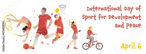 International Day of Sport for Development and Peace. Vector illustration.