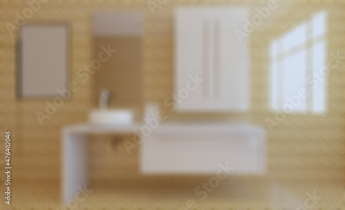 Abstract  toilet and bathroom interior for background. 3D render. Abstract blur phototography.