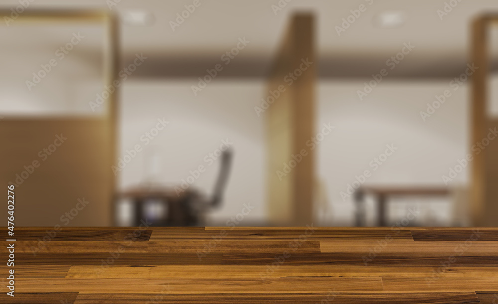 Background with empty table. Flooring. Elegant office interior. Mixed media. 3D rendering.. Elegant off Background with empty table. Flooring. Elegant office interior. Mixed media. 3D rendering.. Elegant off