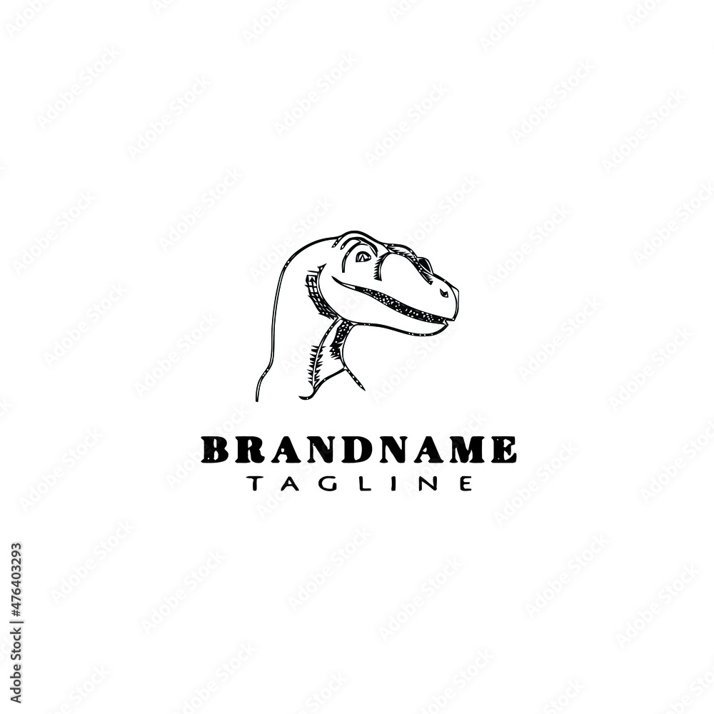 dinosaur logo cartoon icon design template black isolated vector illustration