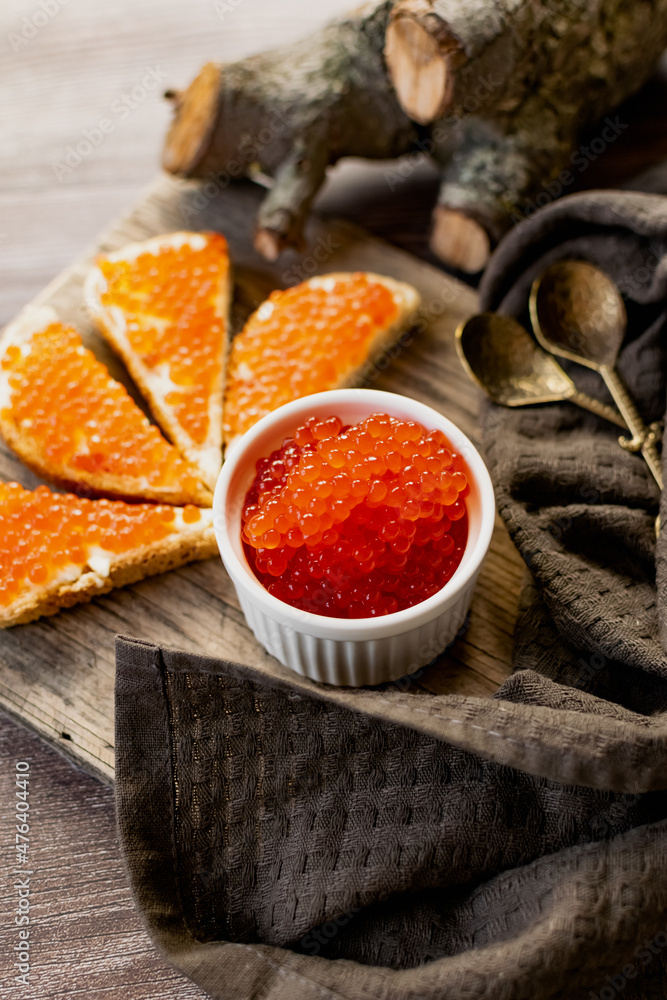 red caviar in a bowl red caviar in a bowl