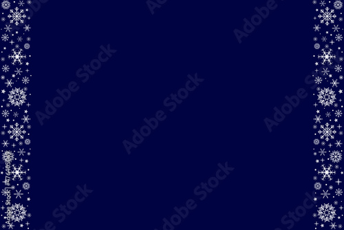 Snowflake Christmas design blue background. Snow background. Merry Christmas. Card with snowflakes. Winter. Happy holidays