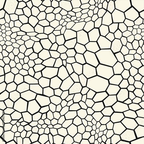 Seamless pattern with hexagonal flat ornament texture. Reptile scales endless skin. Vector background.