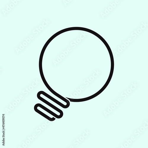 Light bulb logo in line vector