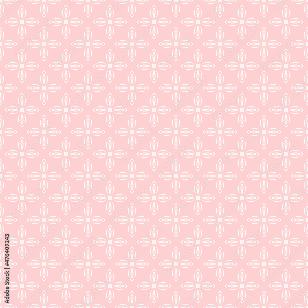 Cute background image with floral ornament on light pink background for your design projects, seamless patterns, wallpaper textures with flat design. Vector illustration