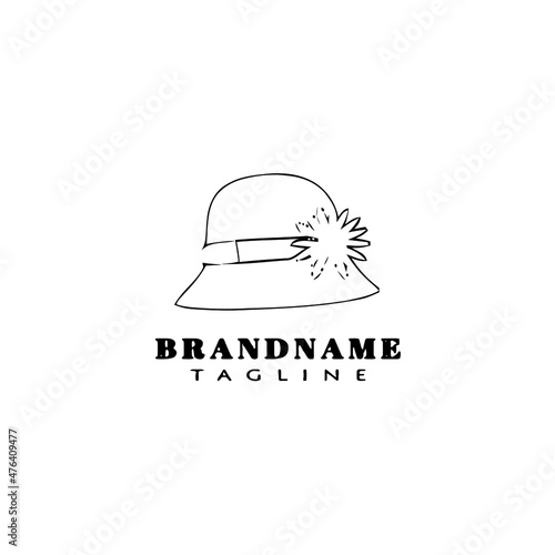 kentucky derby hats logo icon cartoon design template black isolated vector illustration