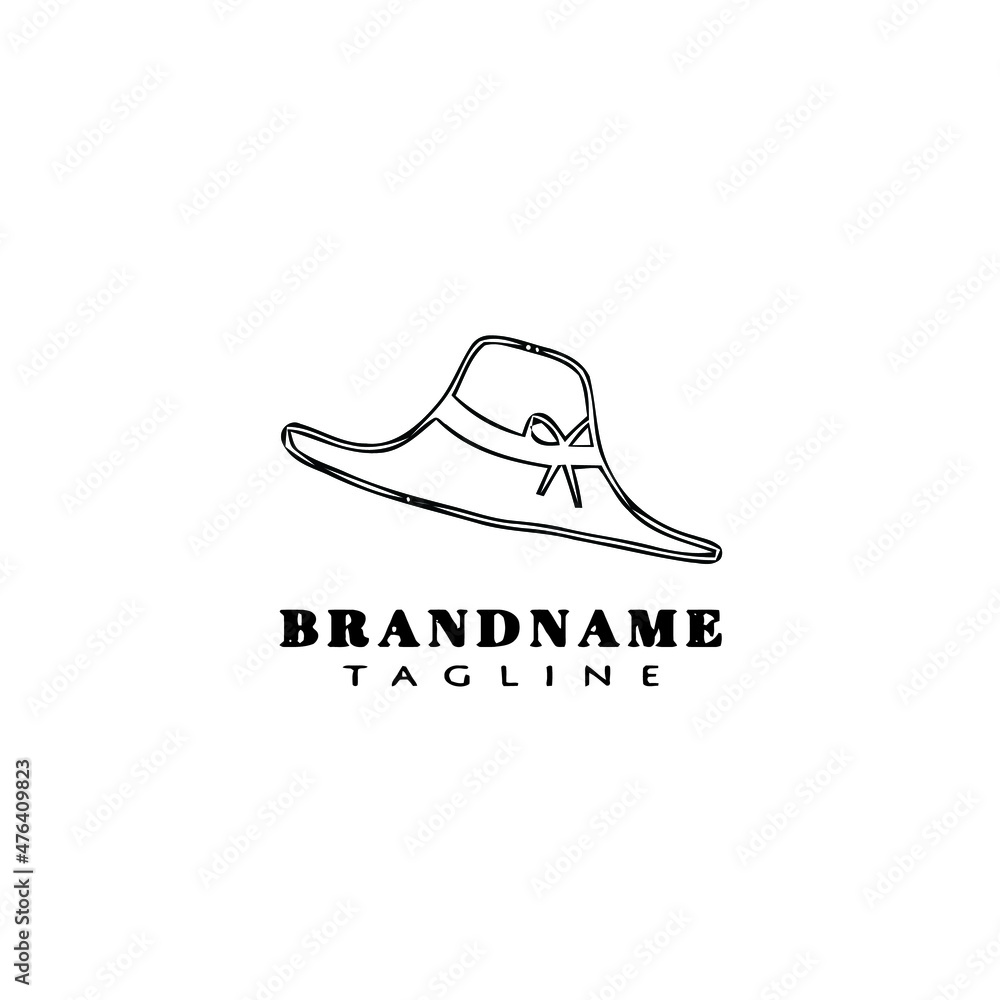 kentucky derby hats logo icon cartoon design template black isolated vector illustration
