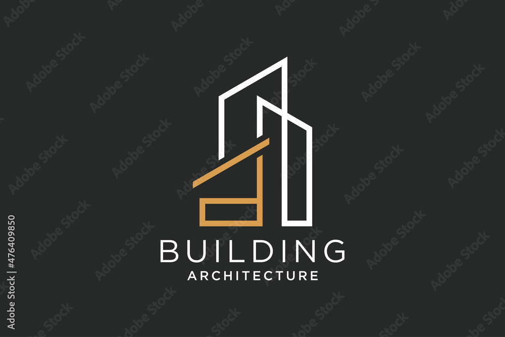 Letter D for Real Estate Remodeling Logo. Construction Architecture Building Logo Design Template Element.
