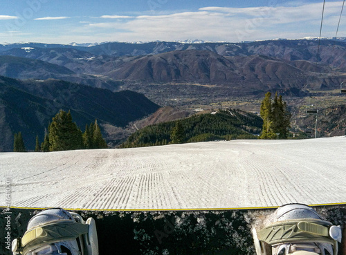 Spring snowboarding in Colorado