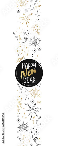 Fun hand drawn doodle fireworks seamless pattern, New Years design, great for textiles, wrapping, banner, wallpapers - vector design