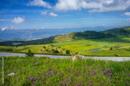 Fotografie, Obraz Mountain landscape at Gran Sasso Natural Park, in Abruzzo, Italy