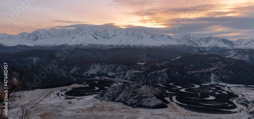 sunrise in the mountains