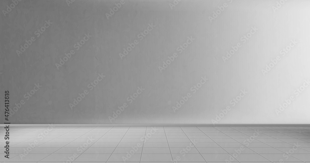 Abstract Empty White Room Interior Wall and Floor. White and Grey gradient abstract studio room background for displaying product, Valentine, Christmas and New Year.  Loft design concept. Vector EPS10