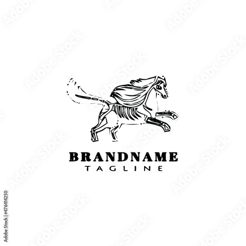 horse logo cartoon design icon template vector illustration