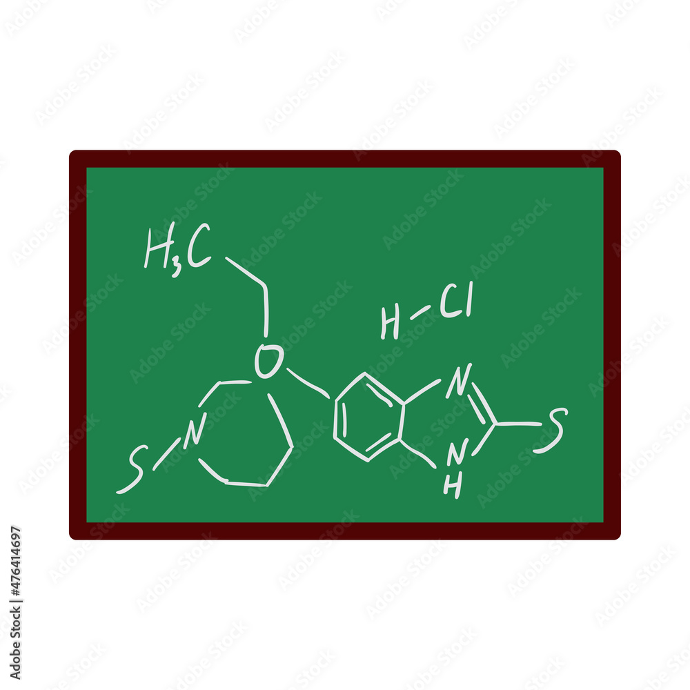 Icon Of Chemistry Formula On Classroom Blackboard Icon Of Chemistry Formula On Classroom Blackboard