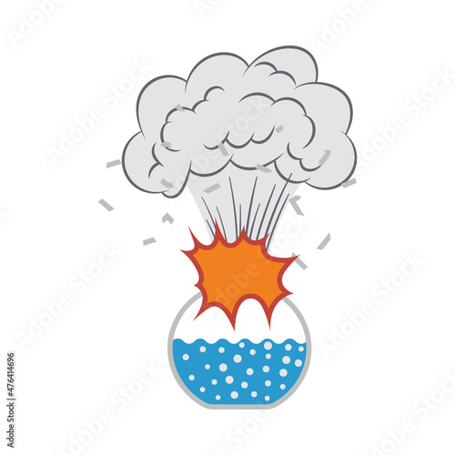 Icon Explosion Of Chemistry Flask