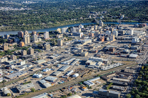 Aerial view of the downtown area of Saskatoon, Saskatchewan, Canada © Scott Prokop