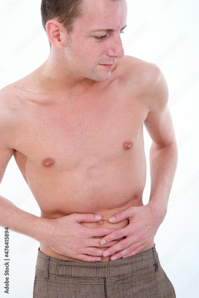 Fototapeta premium Mann mit Bauchschmerzen