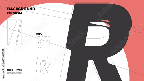 Abstract homepage background. Minimal illustration. Chopped, cut, glitch, broken type, lite composition.