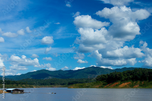 mountain view photo,sky and water.landscape photo. © sunti