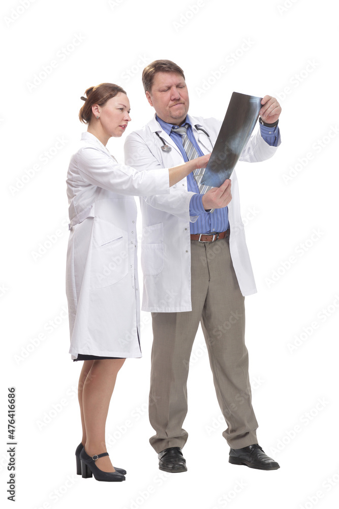 in full growth. medical colleagues standing together. in full growth. medical colleagues standing together.
