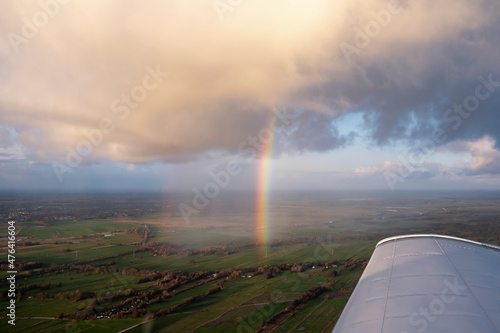 Luftaufnahme von Norddeutschland mit Regenbogen photo