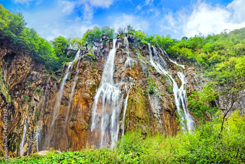 Waterfall in Plitvice Lakes. National Park. Croatia, Europe