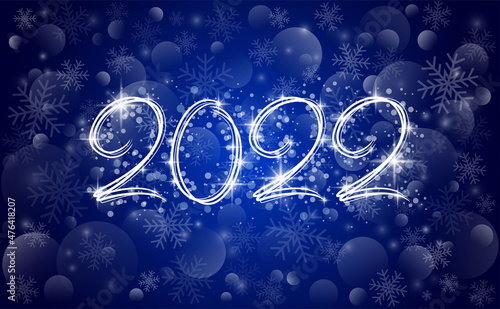 Holiday card in vector - inscription 2022 year