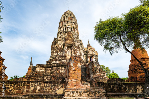 Temple Wat Ratchaburana  ancient Buddhist temple   and its main prang in the city of Ayutthaya  Thailand