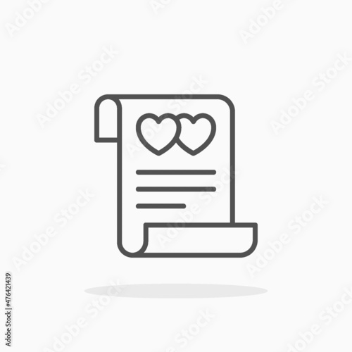 Wedding Vows icon. Editable Stroke and pixel perfect. Outline style. Vector illustration. Enjoy this icon for your project.