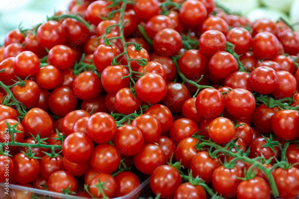 Close Up of Group of Fresh Tomatoes at the Italian market Close Up of Group of Fresh Tomatoes at the Italian market