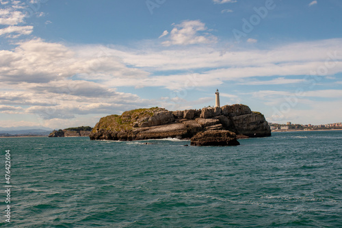 Mouro Island in the bay of Santander. photo