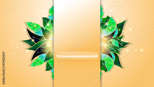 Minimal scene with podium for kids or baby product, present background. 3D rendering of very peri color palette. Product presentation, mock up, show cosmetic product, Podium, layout, stage pedestal